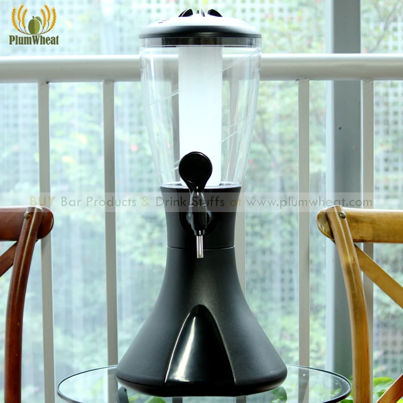 2 Pieces in 1 Carton, Black Beer Dispenser Tower with Big Ice Tube, 4 Liters, High Quality, for Bar Restaurant Party, Men's Gift image 5