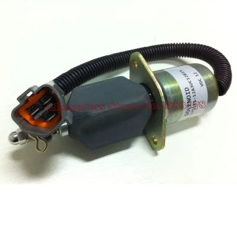 Fuel Shutdown solenoid 1751ES-12A3UC12B1S Hyundai Excavator R60-5 For Yanmar engine - Fast free shipping