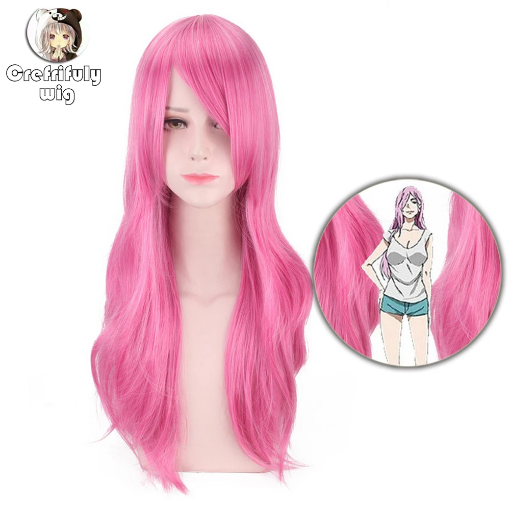 

Anime Cosplay The royal elder sister Long Wavy Pink Wig Synthetic Hair Halloween Costume Party Wigs For Women High Temperature