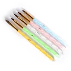 5 Pcs 2-Ways Size 4 6 8 10 12 Acrylic Nail Art Brush Pen Carving Cuticle Pusher