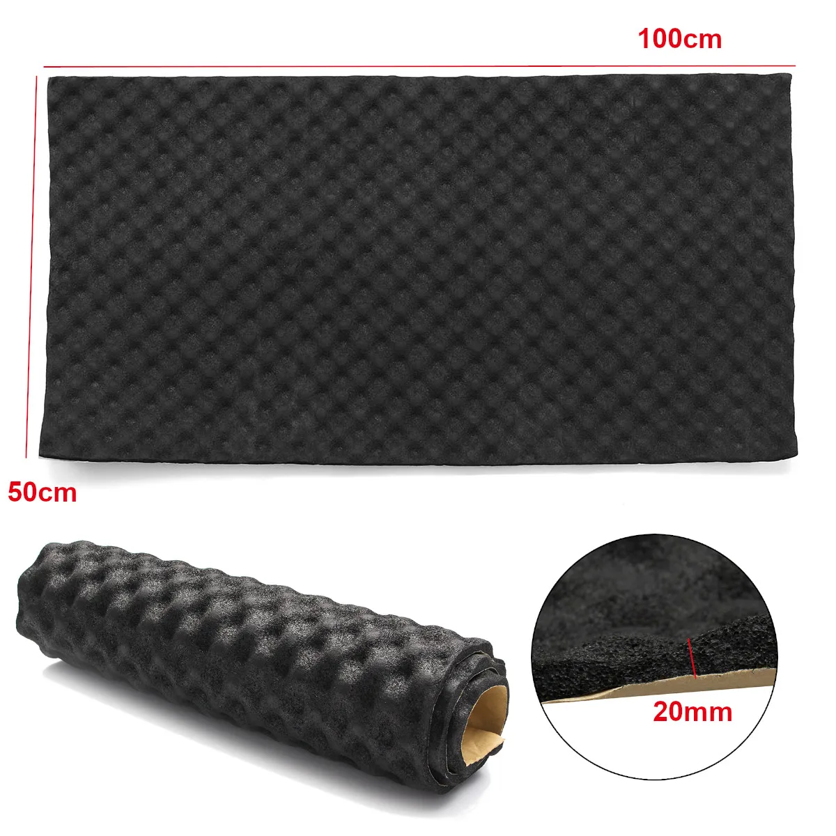 1/2/3PCS 50x100cm 20mm Car Sound Hot Deadener Mat Noise Proof Bonnet Insulation Deadening Hood Engine Firewall Heat Foam Cotton