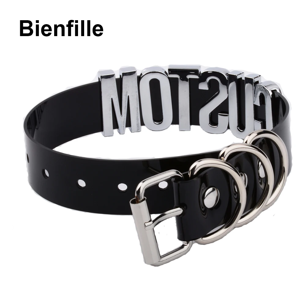 Customized PVC Choker Collar Custom Personalized Name Choker Cosplay Choose Letters Necklace Women
