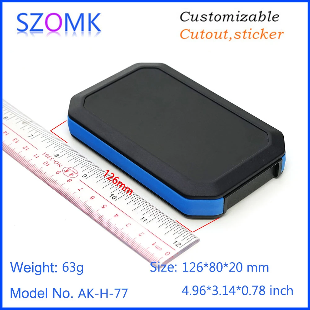 1 Piece 126*80*20mm szomk new design plastic enclosure for electronics plastic box handheld instrument housing control box