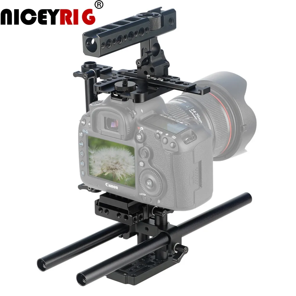 

NICEYRIG Camera Cage for Sony Canon Nikon Ricoh Sigma OLYMPUS FUJIFILM for SAMSUNG High Adjustable DSLR Cage Video Rig Cold Shoe