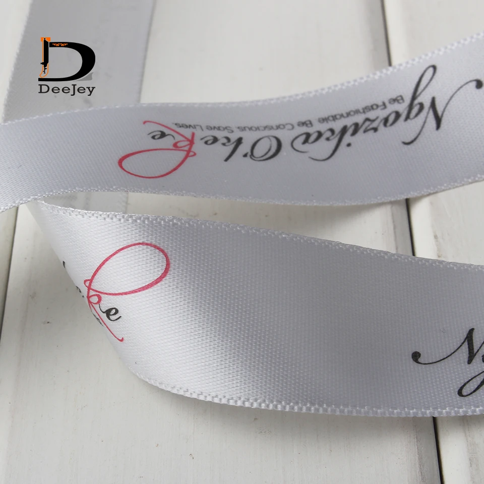 Custom brand printed ribbon logo pack decoration polyester gift ribbons for hair packaging 100yards lot