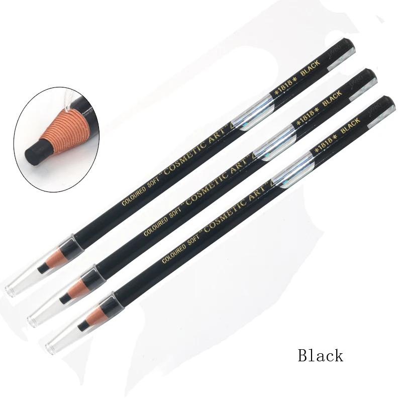 3 cs black Eyebrow Pencil Makeup Eyebrow Enhancers Cosmetic Art Waterproof Stereo Types Eye Brow Pen Beauty Makeup Tools