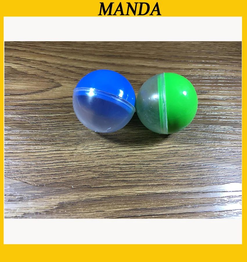 38mm Half Clear Half Colored Plastic Capsule Toy Capsules For Vending Empty Plastic Toys Ball 50pcs/Lot Free Shipping