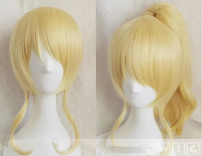 

Anime LoveLive! Love Live Eli Ayase Wig Golden Clip Ponytail Heat Resistant Synthetic Hair Cosplay Wig + Wig Cap