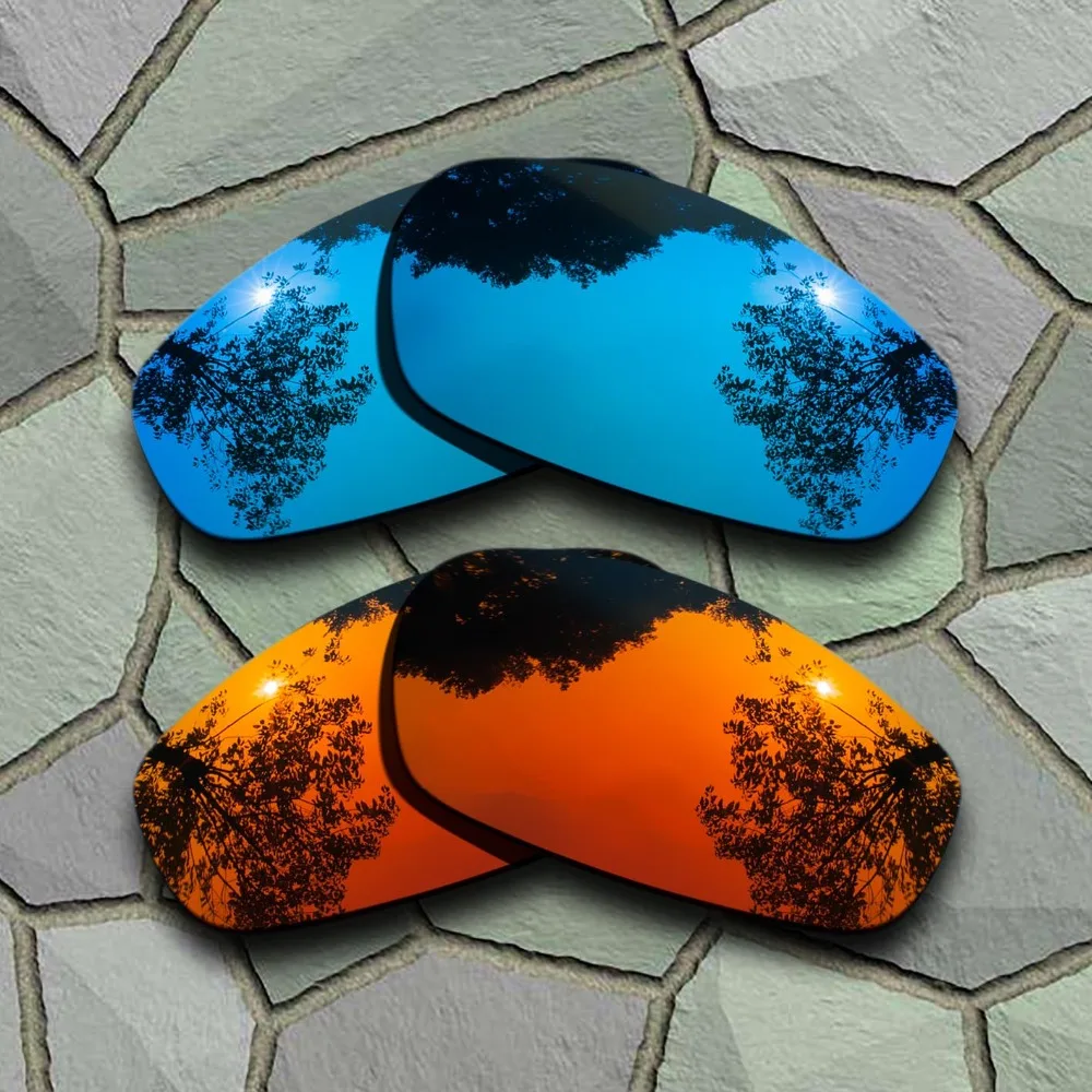 

Sky Blue&Red Orange Sunglasses Polarized Replacement Lenses for Oakley Split Jacket