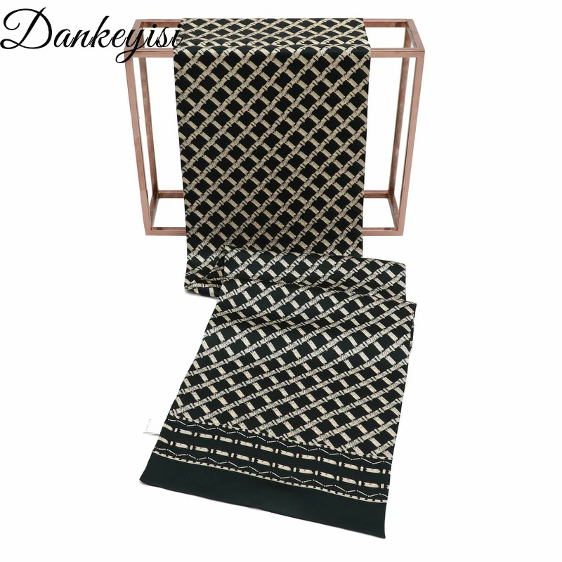 DANKEYISI Real Silk Scarf Men Business Nature Silk Men Scarf Casual Royal Paisley Foulard Printing Cachecol Long Scarves Muffler