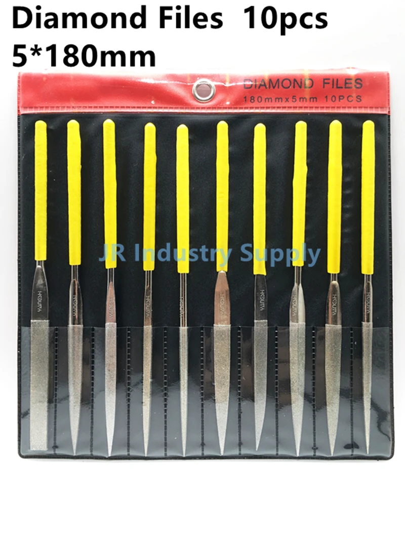 

Jrealmer 10pcs Assorted Best Diamond Needle File Set Sharpening 5x180mm Jeweler Diamond Gringding Carving Craft Tool