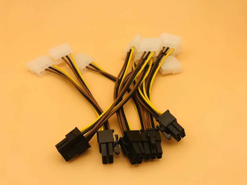 5 PCS PCI-E 6Pin Nữ để Molex 4pin x2 Splitter SATA Điện Cáp Điện PCI Express Cáp Mở Rộng 15 CM cho Thợ Mỏ BTC Khai Thác Mỏ