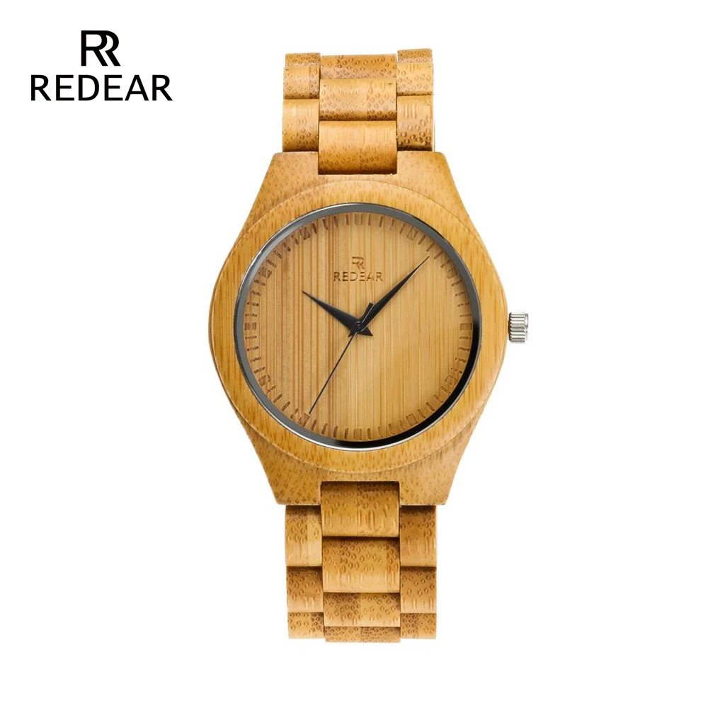 REDEAR darmowa wysyłka Natural Color Bamboo Lover's Watch mężczyźni luksusowy drewniany pasek zegarki kwarcowe damskie