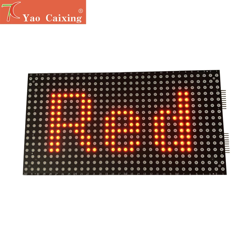 

COB series P7.62 single red slim panel 32x16pixels led sign board