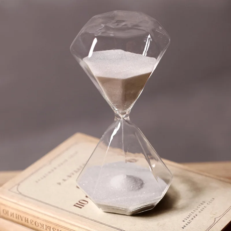 30 Minutes Silver Sand Transparent Glass Hourglass Sand Timer Wedding Gift Ornaments Sandglass