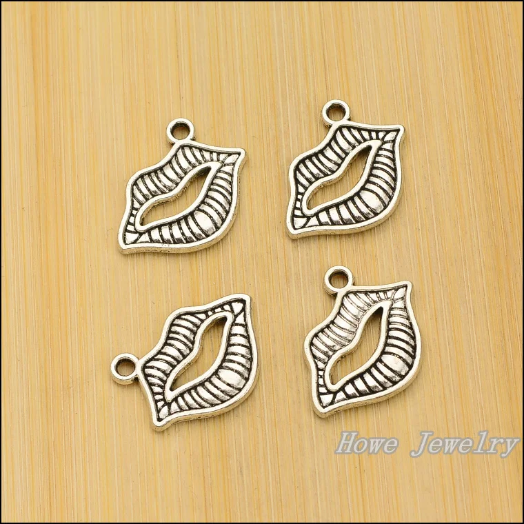 wholesale 60pcs retro   Sexy Lips charm Tibetan silver  fit  for  Necklaces & Pendants  metal jewelry findings