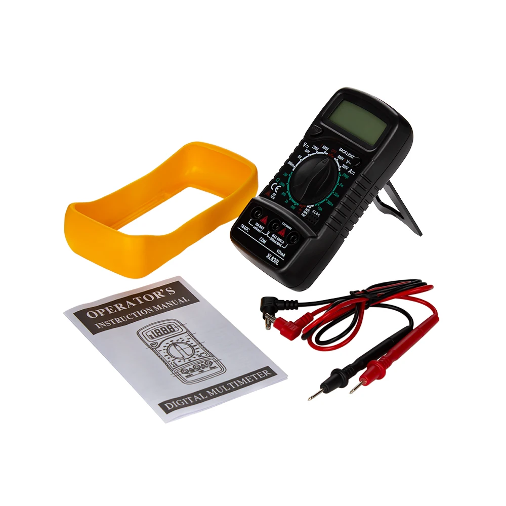 XL830L Portable Digital Multimeter Backlight AC/DC Ammeter Voltmeter Ohm Tester Handheld LCD Voltage Current Power Meter Test