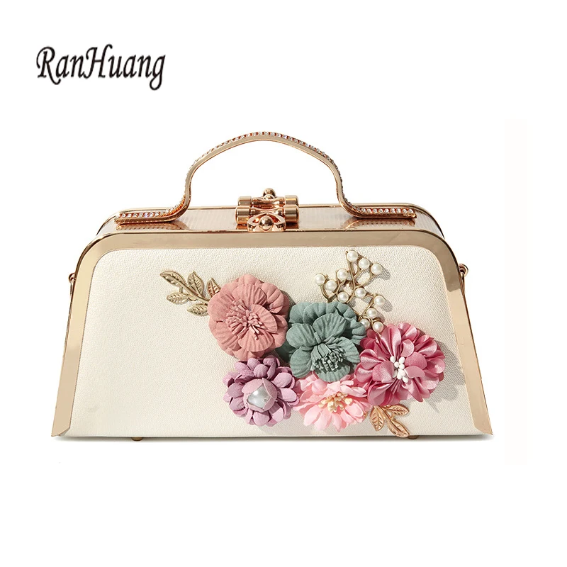 RanHuang New Arrive 2021 Women Flower Flap Small Handbags Fashion Shoulder Bags Ladies Evening Bags Cute Messenger Bags Purple