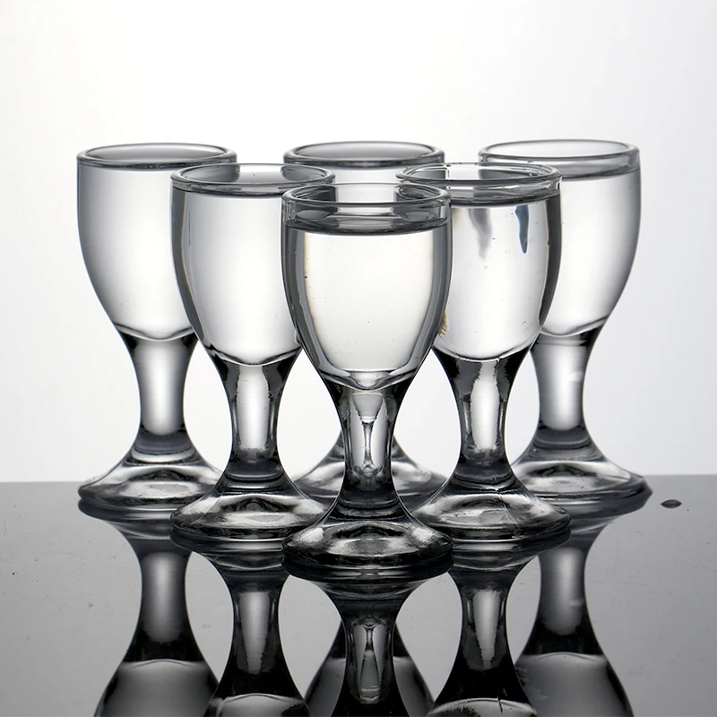 Set of 6pcs 0.3oz Lead Free Glass  Machine Made Chinese Old Fashioned Shot Glasses for Liqueur Vodka Spirit Dinks 10ml