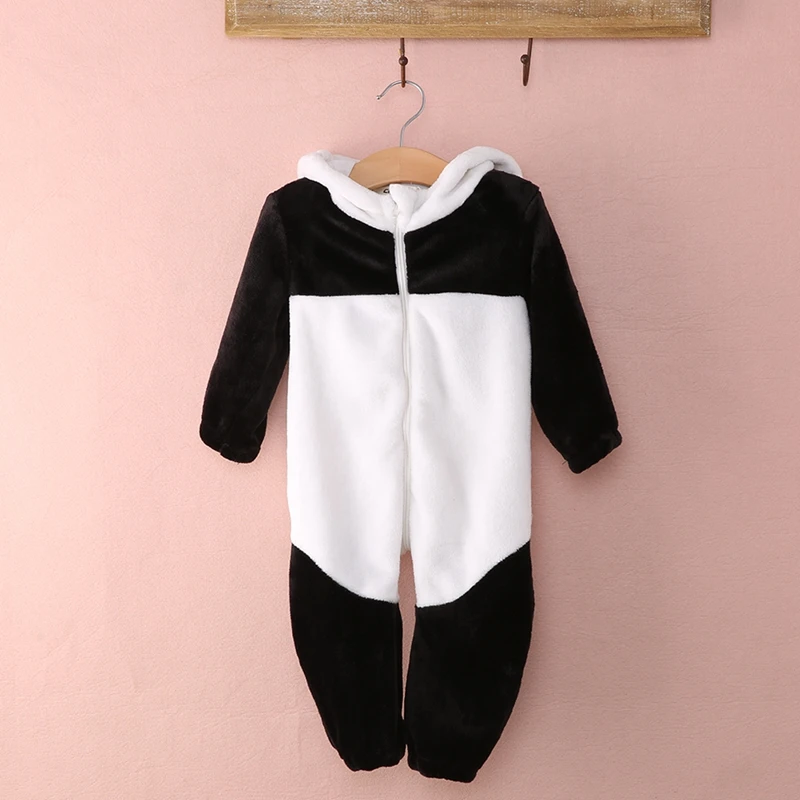 Cute Infant Newborn Baby Boys Girls Panda Rompers Long Sleeve Soft Warm Jumpsuit Kids Gifts For 0-3Y