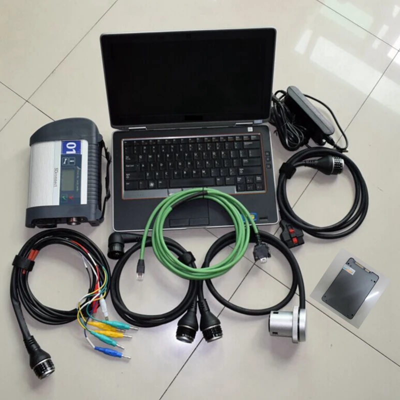 

Mb Star c4 Sd Connect Diagnostic Tool Newest Ssd Software with e6420 Laptop Cpu i5 Ram 4g LAN Cables Ready to Work