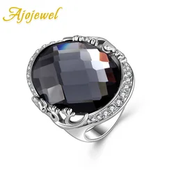 Ajojewel Big Crystal Gecko Rings For Men Women Silver-color Cool Animal Designer Jewelry Finger Bijoux