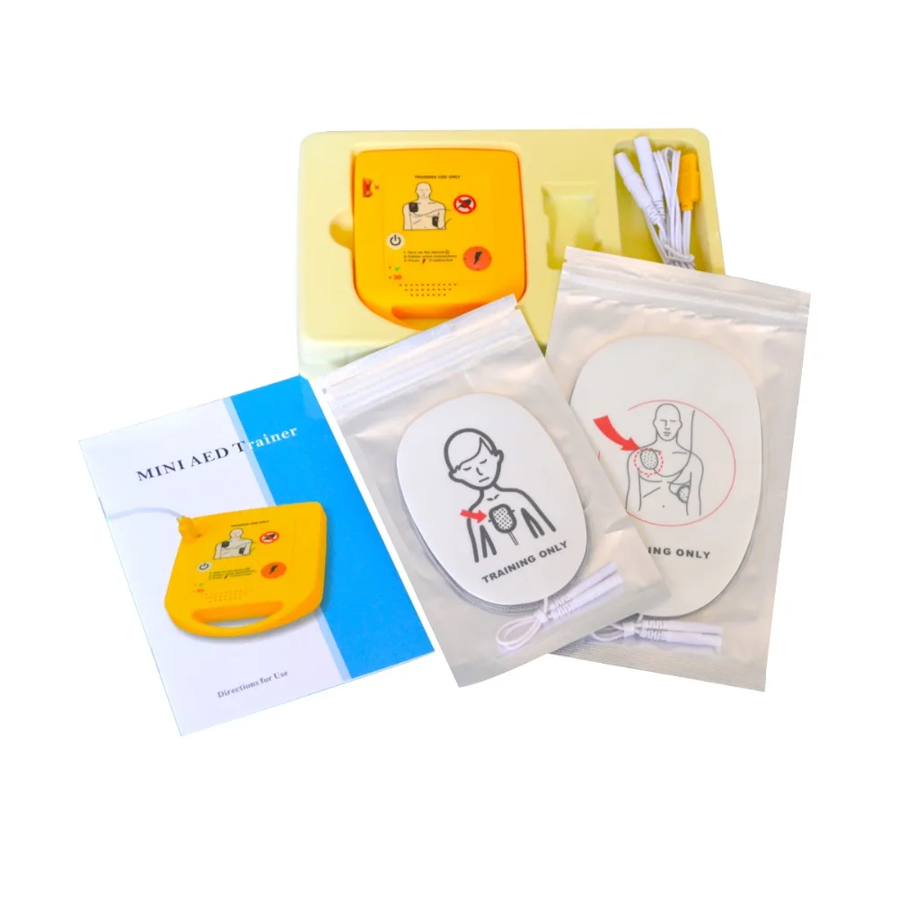 1 set New AED Trainer Automated Cardiopulmonary Resuscitation Training Device Without Replaceable Language Card For Emergency