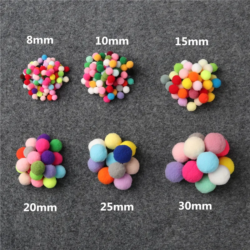 120pcs Mulit Colori Pompon 10 millimetri Pelliccia FAI DA TE Morbido Pom Poms Decorazione di Cerimonia Nuziale Artesanato Cucire Su Accessori di