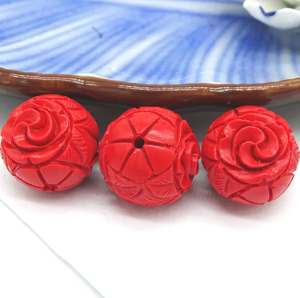 Sea star Beads For Prayer Buddhist Jewelry Making Materials Red Chinese Cinnabar Beads Ward Off Bad Luck