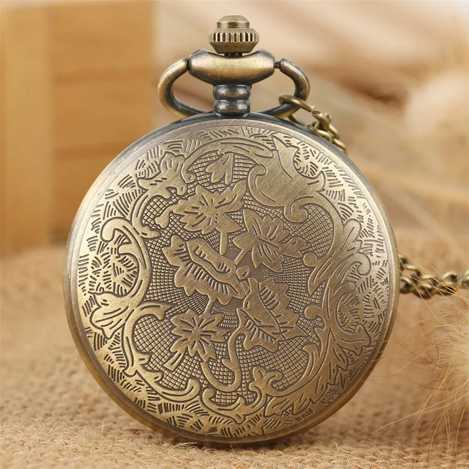 Eleganz Blumen Bronze Hohl Hunter Taschenuhr Quarz Bewegung Vintage Exquisite Dame Schmuck Anhänger Uhr Geschenke 2019