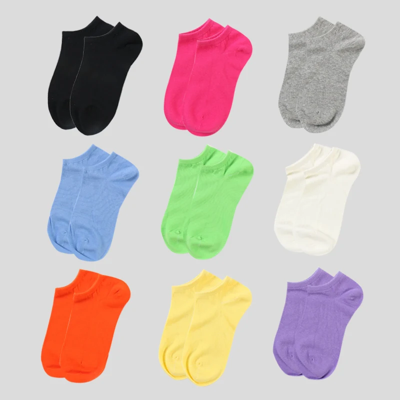 

DONG AI 9 Pairs Summer Low Cut Nylon Socks Women Solid Color Short Socks Woman Thin Ankle Cotton Blends Sock Meias Femininas