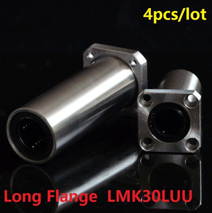 

4pcs/lot LMK30LUU 30mm 30*45*123mm long square Flange linear bearings for 3d printer CNC router 30x45x123mm