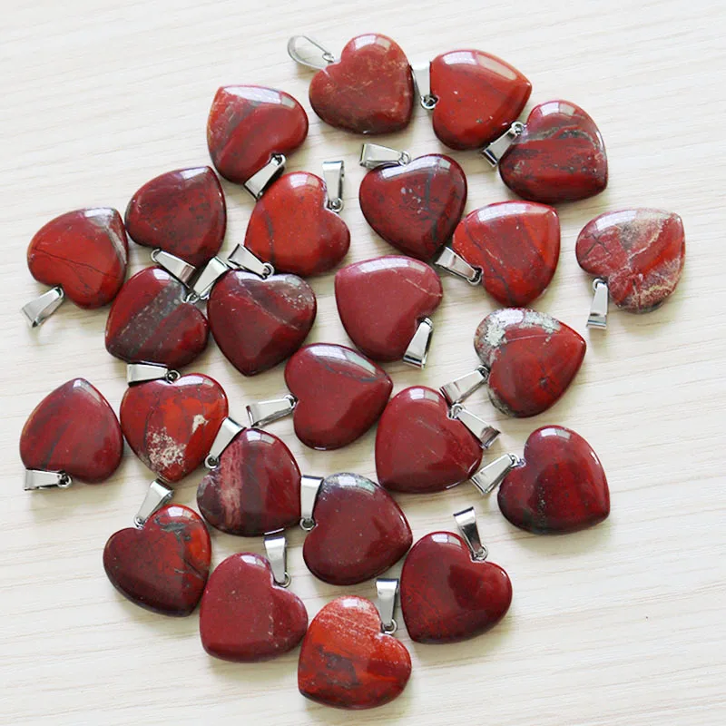 Charms Natural Rainbow Stone Love Heart Beads Pendants 20mm For DIY Jewelry Making Women Gift Wholesale Free Shipping