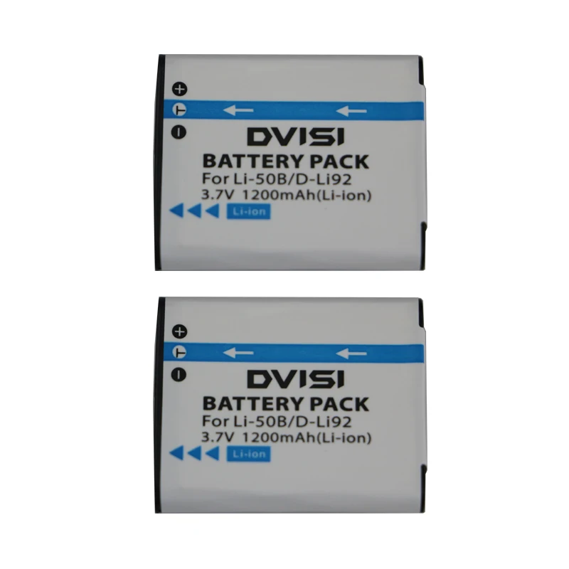 2Pcs/lot DVISI1200mAh LI-50B LI 50B LI50B Camera Battery for Olympus LI-50B LI 50B LI50B for Pentax D-LI92 XZ-1 SP-800UZ SZ-30MR