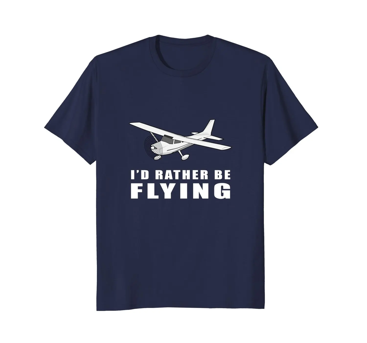 Men Creative Casual Casual Short Sleeve Tshirt Novelty I'D Rather Be Flying Aviation Pilot T-Shirt Airplane Design A Shirt