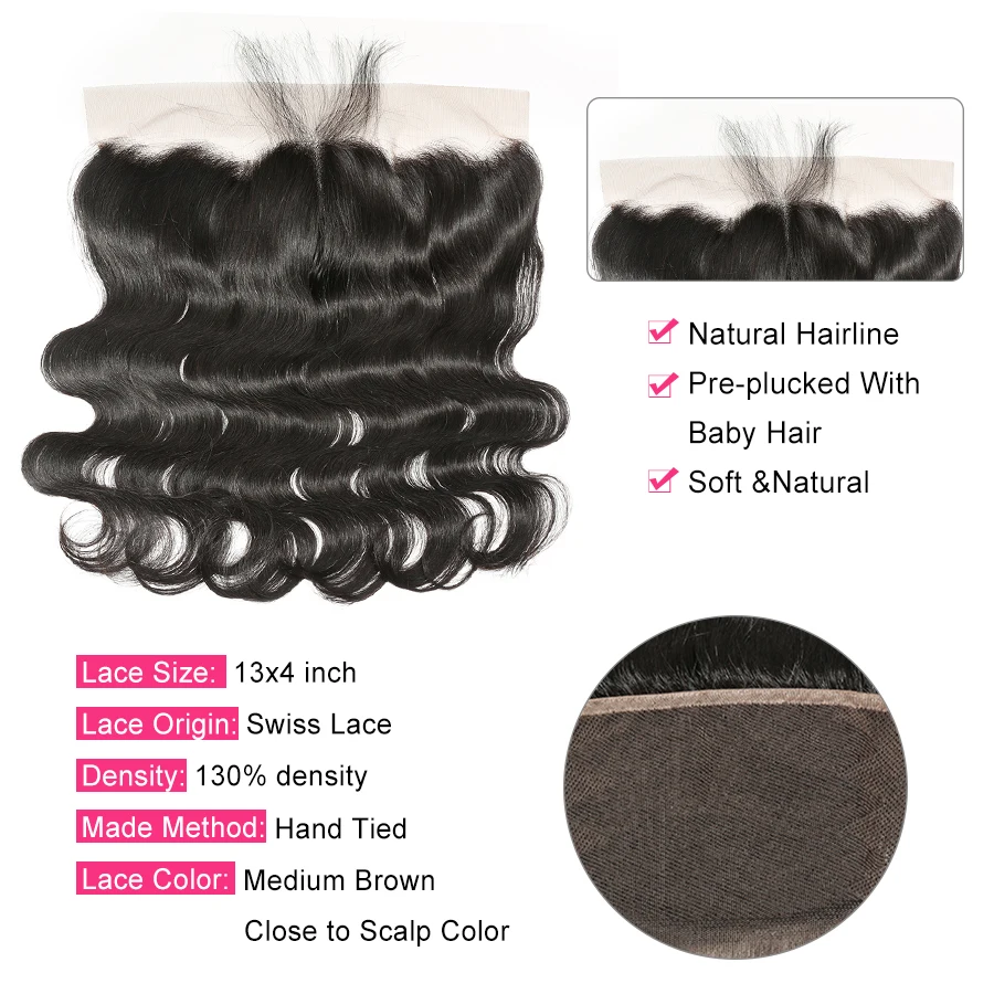 Beyo Body Wave Bundels Met Frontale Peruaanse Haar Bundels Met Sluiting Human Hair Bundels Met Kant Frontale Sluiting NonRemy Haar