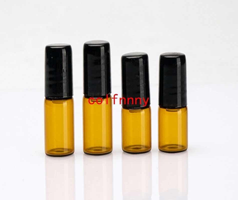 

Wholesale 1000pcs 1ml 2ml amber roll on roller bottles for essential oils roll-on refillable perfume bottle deodorant containers