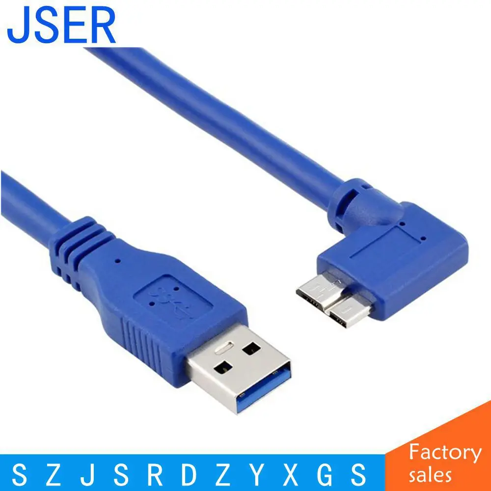 Micro B USB 3.0-Kabel, 90 Grad, rechtwinklig, 60 cm, 100 cm, 2 Fuß, 3 Fuß, 0,6 m, 1 m, für WD Seagate M3 Portable Toshiba SONY ADATA