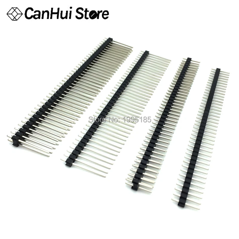 10PCS Single Double Row Male 1x40P/2x40P 2.54mm Height Long Breakable Pin Header Needle length 11 13 15 17 19 20 21 23 25 30mm