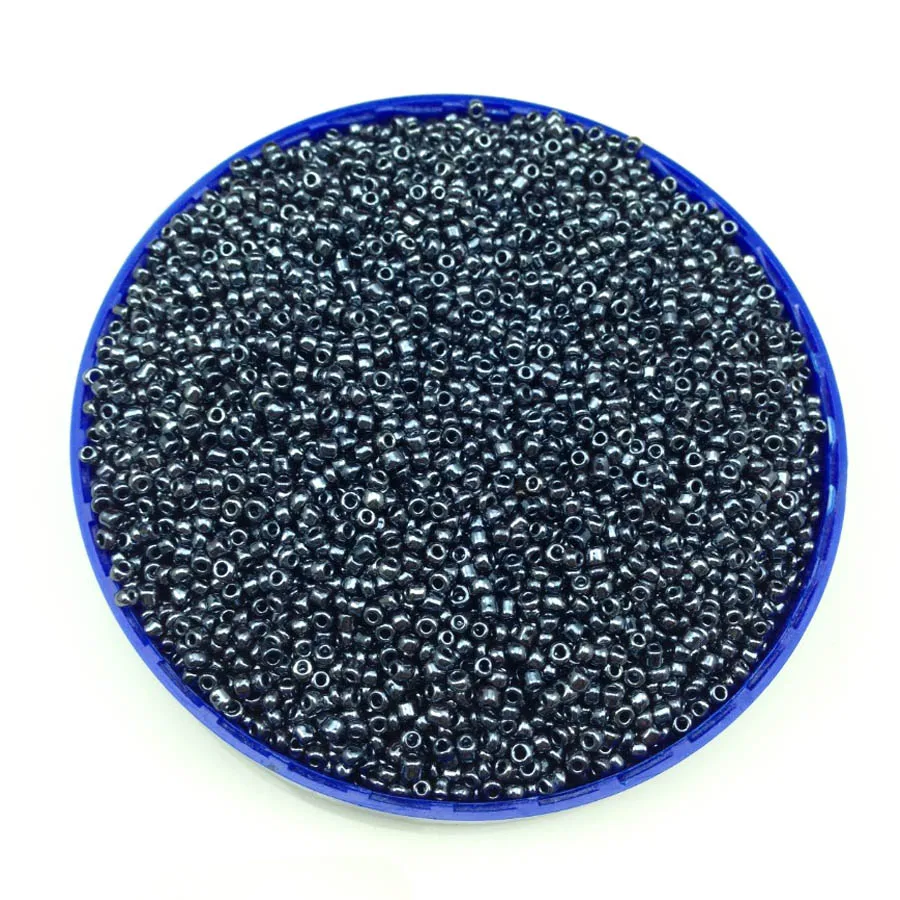 16g 1000pcs 2mm 12/0 Navy Blue Metal Color Round Loose Spacer Beads Cezch Glass Seed Beads Handmade Jewelry DIY Garment Bead