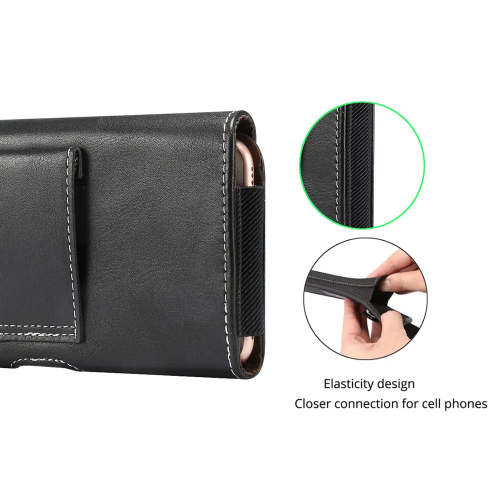 CHEZVOUS 4.7/5.2/5.5/6.0/6.3/6.4 inch Belt Clip Holster Leather Pouch Case for iPhone X XS MAX XR 8 7 6 plus 6s Cover Phone Bag