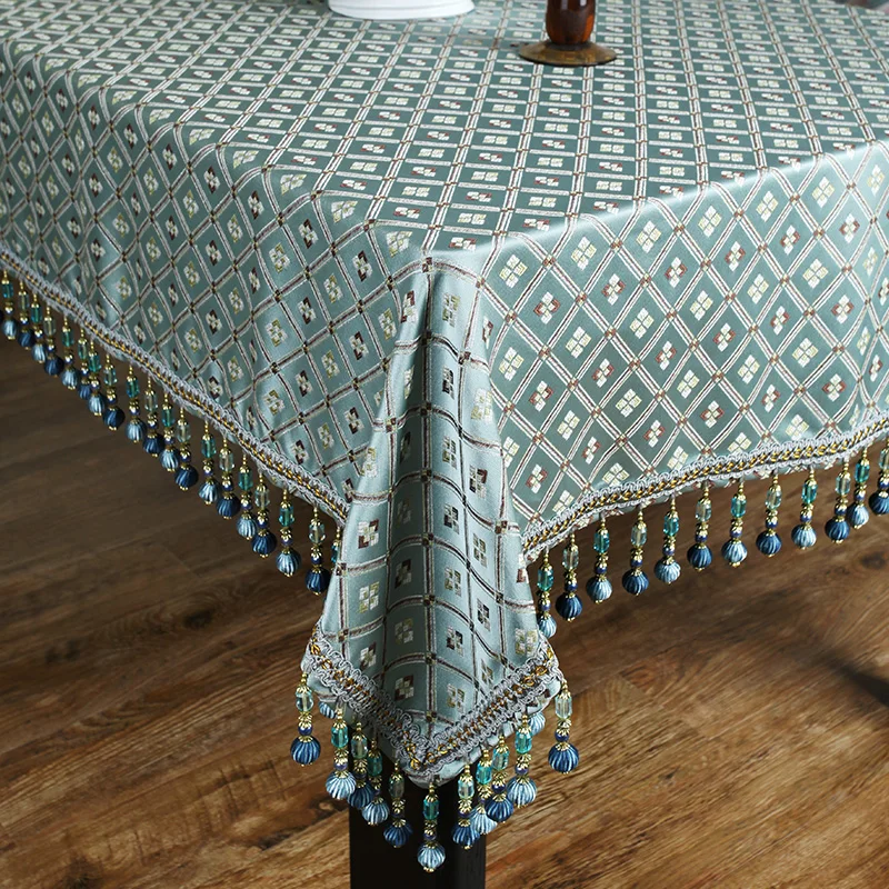 A European luxury cloth tablecloths tablecloth 012 upscale sophisticated jacquard table cloth tablecloths coffee table fresh blu