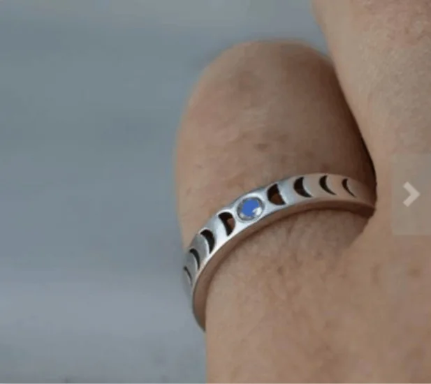 Vintage Moon Phase Rings Dainty Stacking Ring for Women Jewelry Gift