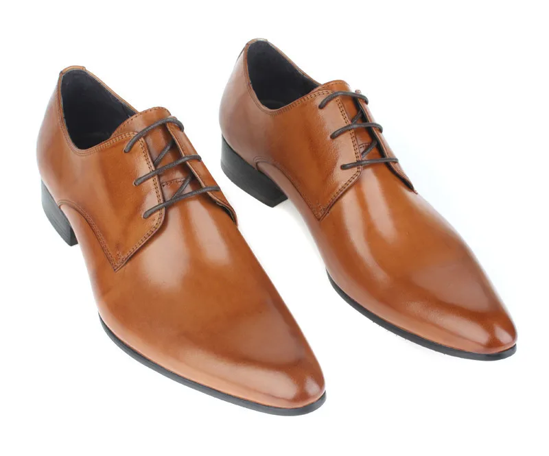 HOT SALE ! Brown Social Shoes Male Wedding Shoes Genuine Leather Business Shoes Male dress shoes image 5