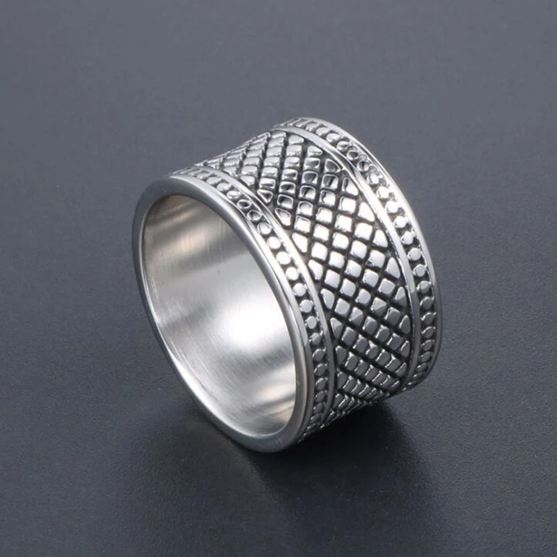 12MM Wide Ring Men Solid Stainless Steel Boys Mens Rings Man Big Size 12 13 Fashion New Male Biker Jewelry Dropshipping Gifts