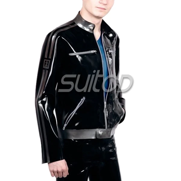 latex coat men's rubber jackets