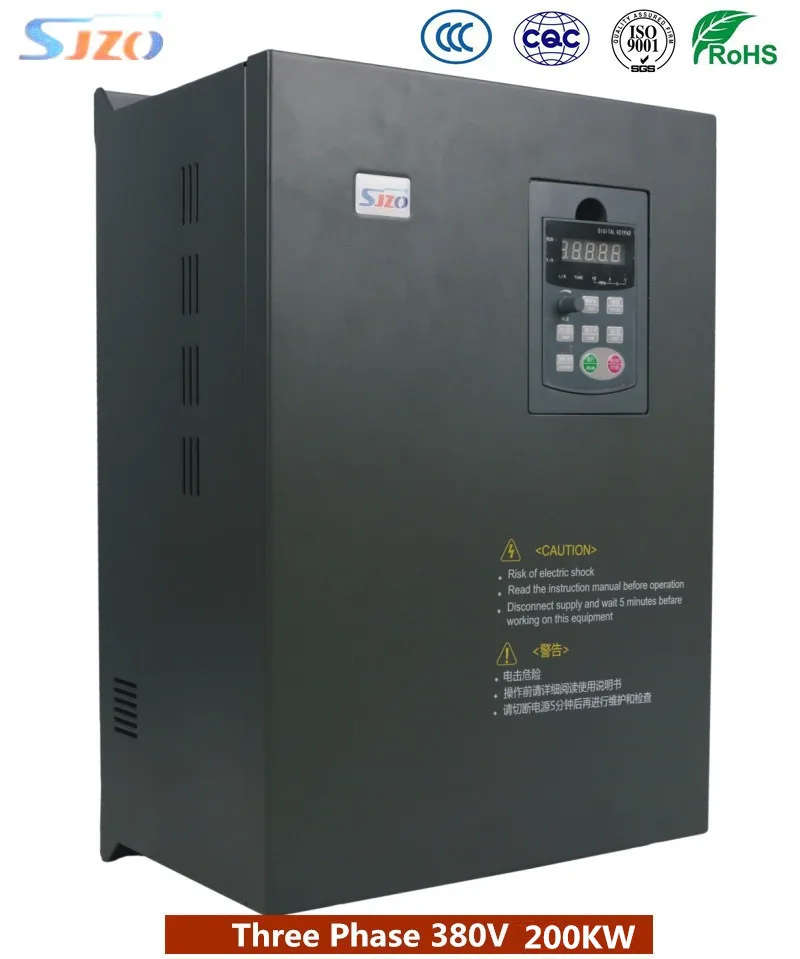 Original SJZO 511 Heavy Duty 3Phase 380V Input 200KW Power Triple Output Type VFD Electronic Frequency Converter 60hz to 50hz