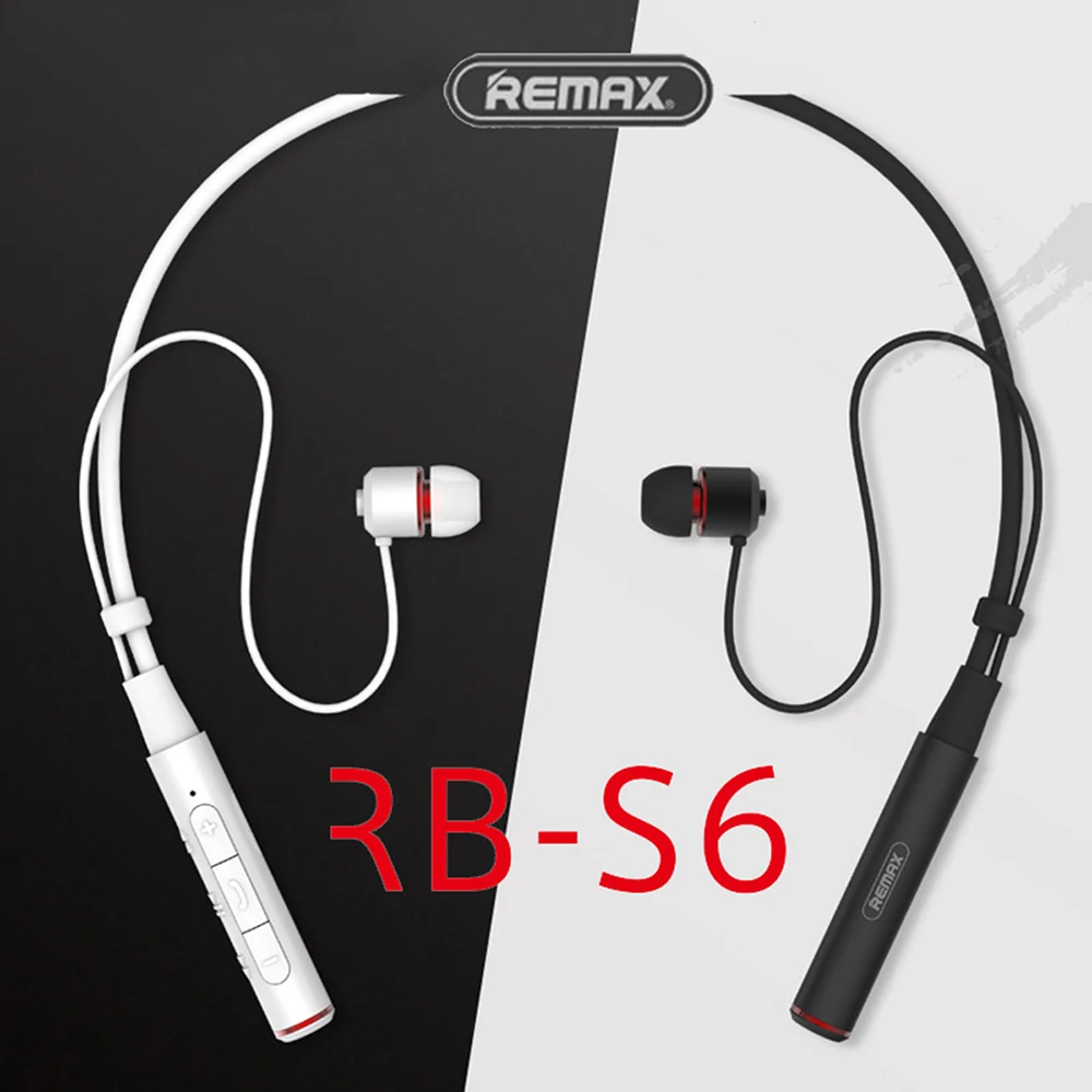 Remax RB-S6 Sports Neckband Bluetooth Headset Wireless Stereo Music Earphone Bluetooth V4.1 HD Mic Multi Connections For iPhone