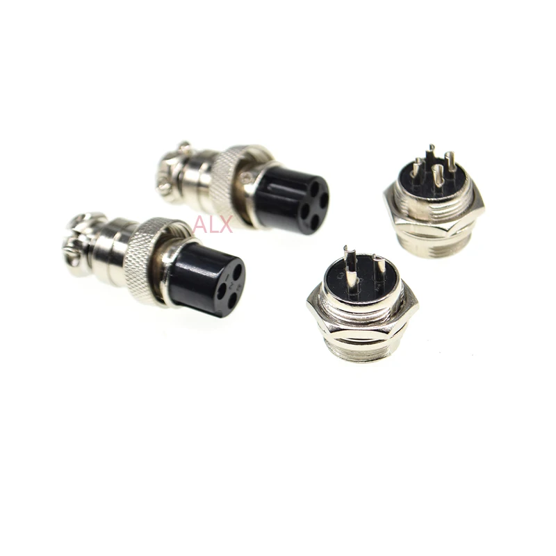 1SETS GX16-2/3/4/5/6/7 16mm Diameter aviation plug socket Circular connector GX16 2PIN 3PIN 4PIN 5PIN Male & Female connectors