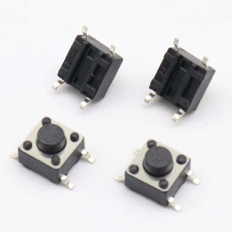 Interruptor de botón táctil, 100 piezas, 6x6x5 SMD SMT, altura de 5mm